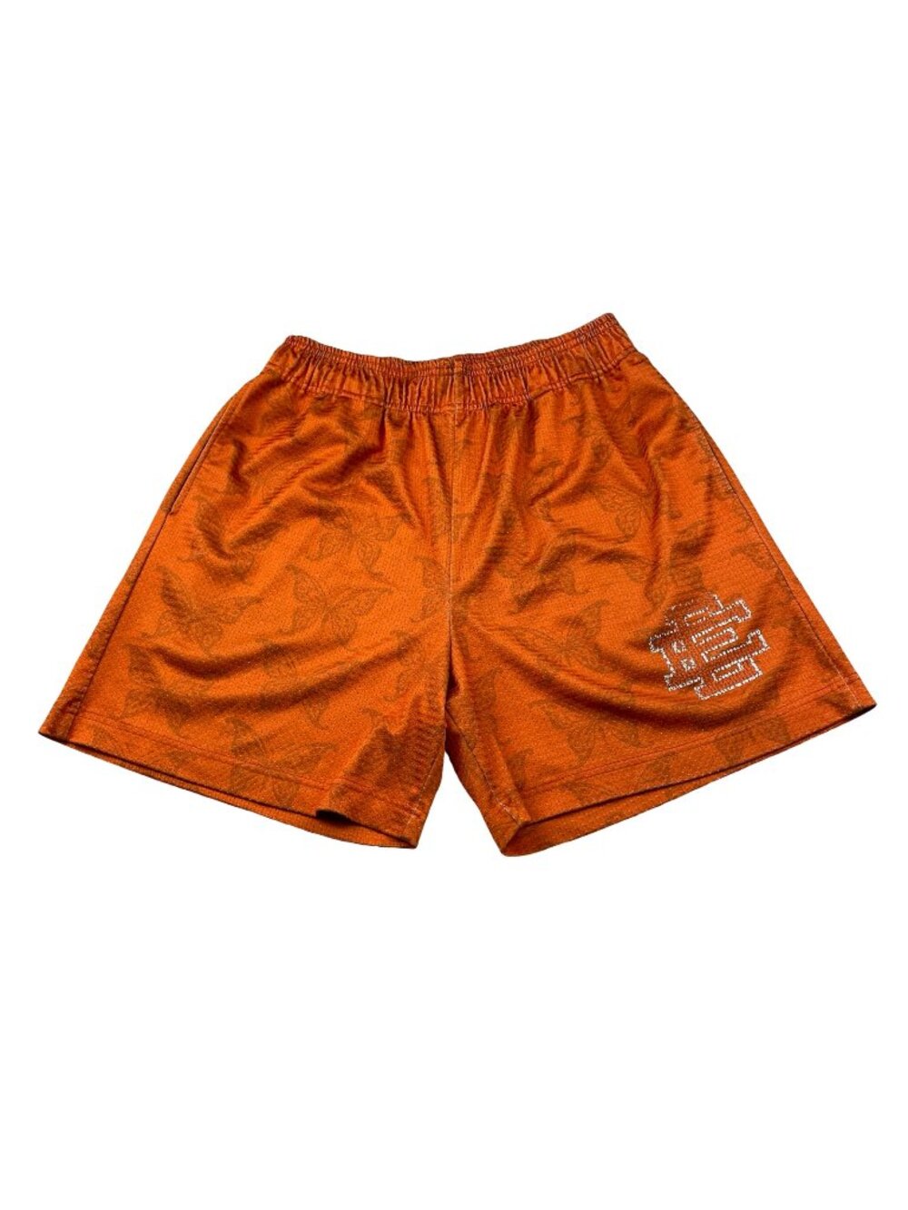 Eric Emanuel Men's Mesh Athletic Shorts Orange Butterflies • USA • Medium